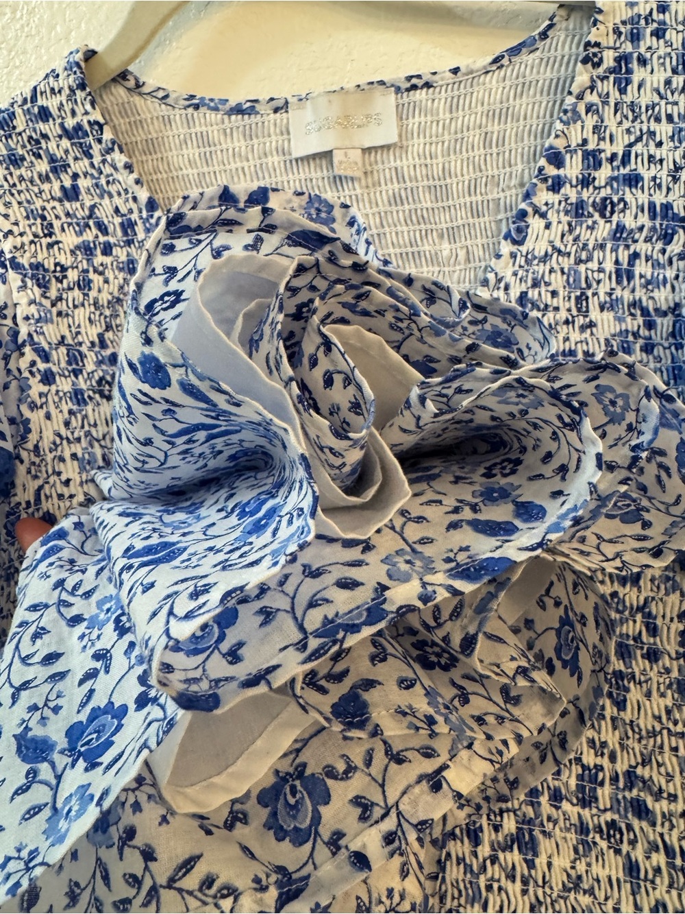 Sugarlips Blue Floral Smocked Maxi Dress - Picture 9 of 15